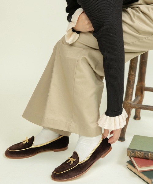 Dot＆Stripes CHILD WOMAN（ドットアンドストライプス　チャイルドウーマン）の「ARTESANOS ベロアベルジャンシューズ（ローファー・レディース・ネイビー/ピンク/ブラウン・36/37/38）」の18枚目の写真