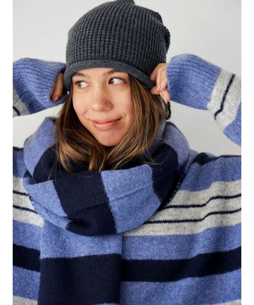 Ungrid（アングリッド）の「リボンデザインニット帽（ニットキャップ/ビーニー・レディース・チャコールグレー/ブラウン・FREE）」の3枚目の写真