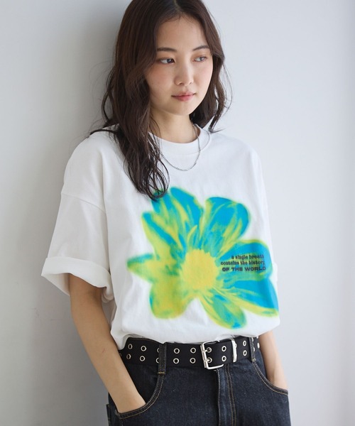 PBLIM(ページボーイリム)の「《UNISEX》サーモフラワーTシャツ(Tシャツ/カットソー・レディース・ブラック/オフホワイト・MEDIUM/LARGE)」の11枚目の写真