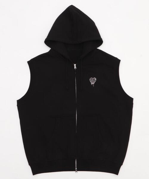 WEGO（ウィゴー）の「WEGO/ワンポイントノースリジップパーカー（パーカー・メンズ・ブラック/アッシュグレー・LARGE/MEDIUM）」の21枚目の写真