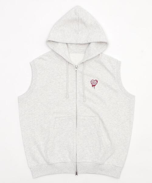 WEGO（ウィゴー）の「WEGO/ワンポイントノースリジップパーカー（パーカー・メンズ・ブラック/アッシュグレー・LARGE/MEDIUM）」の20枚目の写真