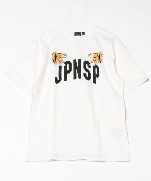 TAION(タイオン)の「【TAION】 ノンダウン ジャパンスペシャル タイガー 刺繍 Tシャツ(Tシャツ/カットソー・メンズ・ホワイト系1/ブラック・2/3/4)」の1枚目の写真