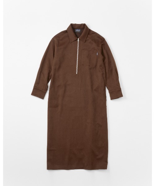 THOUSAND MILE(サウザンドマイル)の「【THOUSAND MILE】ZIP HALF ZIP OP WOOL LIKE/ハーフジップワンピース ウールライク(ワンピース・レディース・ネイビー/ブラウン/チャコールグレー・FREE)」の2枚目の写真