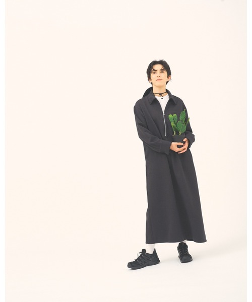THOUSAND MILE(サウザンドマイル)の「【THOUSAND MILE】ZIP HALF ZIP OP WOOL LIKE/ハーフジップワンピース ウールライク(ワンピース・レディース・ネイビー/ブラウン/チャコールグレー・FREE)」の6枚目の写真