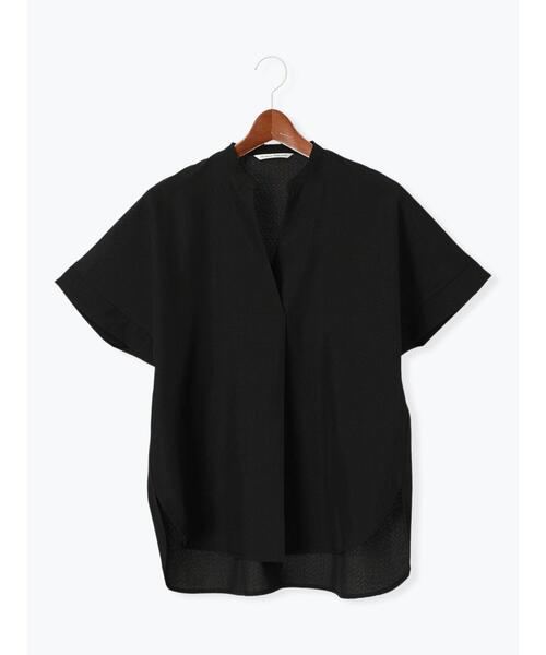 Te chichi TERRASSE（テチチテラス）の「【セットアップ可】麻調スキッパーブラウス（シャツ/ブラウス・レディース・ベージュ/チャコールグレー/ブラック・F）」の2枚目の写真