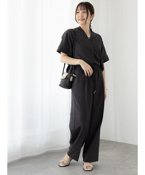 Te chichi TERRASSE（テチチテラス）の「【セットアップ可】麻調スキッパーブラウス（シャツ/ブラウス・レディース・ベージュ/チャコールグレー/ブラック・F）」の16枚目の写真