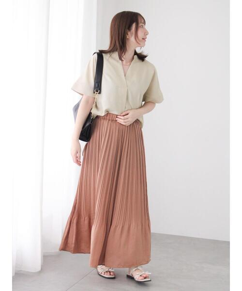 Te chichi TERRASSE（テチチテラス）の「【セットアップ可】麻調スキッパーブラウス（シャツ/ブラウス・レディース・ベージュ/チャコールグレー/ブラック・F）」の13枚目の写真