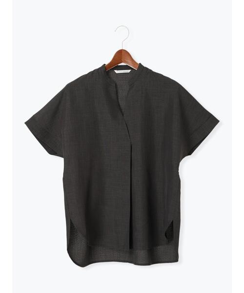 Te chichi TERRASSE（テチチテラス）の「【セットアップ可】麻調スキッパーブラウス（シャツ/ブラウス・レディース・ベージュ/チャコールグレー/ブラック・F）」の10枚目の写真