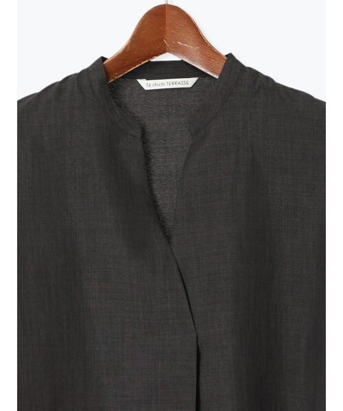 Te chichi TERRASSE（テチチテラス）の「【セットアップ可】麻調スキッパーブラウス（シャツ/ブラウス・レディース・ベージュ/チャコールグレー/ブラック・F）」の8枚目の写真