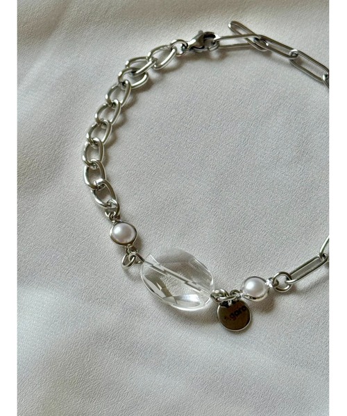 tone(トーン)の「【Agaro】No.465 クリスタル×ステンレス ブレスレット(MA)(ブレスレット・レディース・シルバー・FREE)」の2枚目の写真