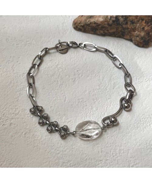 tone(トーン)の「【Agaro】No.465 クリスタル×ステンレス ブレスレット(MA)(ブレスレット・レディース・シルバー・FREE)」の5枚目の写真