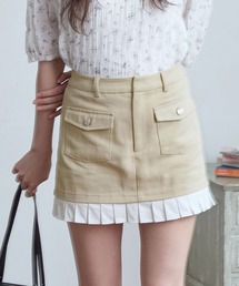 RGRG（リグリグ）の「【インパン付き】プリーツコンビミニスカート（ウエストゴム）（スカート）」