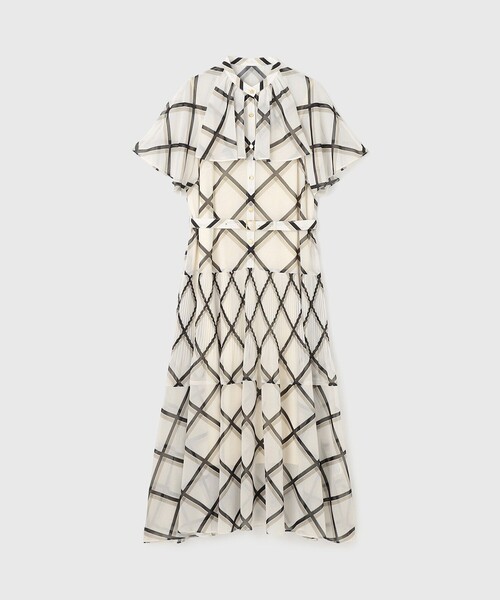 Diagram(ダイアグラム)の「チェックプリントプリーツワンピース(ワンピース・レディース・ベージュ/ブラウン・38/36)」の2枚目の写真