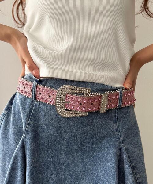 WEGO（ウィゴー）の「WEGO/ビジューラメベルト（ベルト・レディース・ブラック/シルバー/ライトピンク/その他1・FREE）」の10枚目の写真