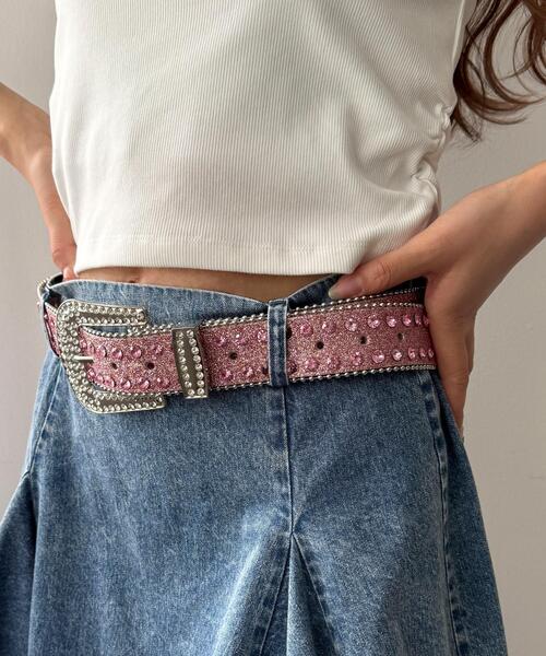 WEGO（ウィゴー）の「WEGO/ビジューラメベルト（ベルト・レディース・ブラック/シルバー/ライトピンク/その他1・FREE）」の11枚目の写真