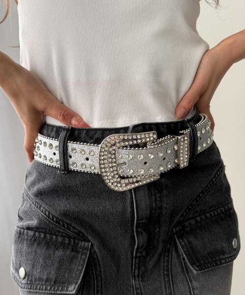 WEGO（ウィゴー）の「WEGO/ビジューラメベルト（ベルト・レディース・ブラック/シルバー/ライトピンク/その他1・FREE）」の14枚目の写真