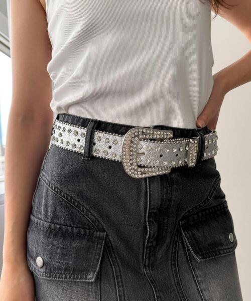 WEGO（ウィゴー）の「WEGO/ビジューラメベルト（ベルト・レディース・ブラック/シルバー/ライトピンク/その他1・FREE）」の15枚目の写真