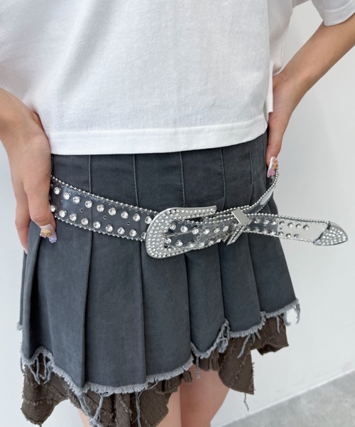 WEGO（ウィゴー）の「WEGO/ビジューラメベルト（ベルト・レディース・ブラック/シルバー/ライトピンク/その他1・FREE）」の8枚目の写真