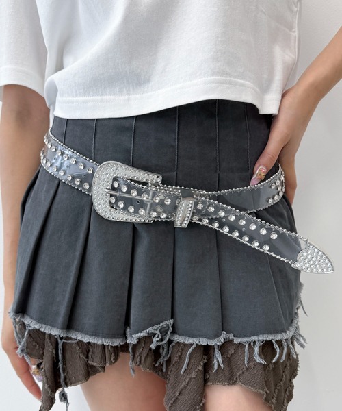 WEGO（ウィゴー）の「WEGO/ビジューラメベルト（ベルト・レディース・ブラック/シルバー/ライトピンク/その他1・FREE）」の7枚目の写真