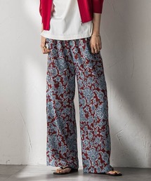 ペイズリー柄イージーワイドパンツ≪洗濯機で洗える≫