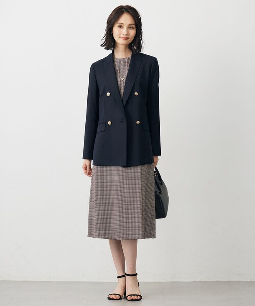 J.PRESS(ジェイプレス)の「デシンハウンドトゥースプリント スカート(スカート・レディース・ネイビー系3/ブラウン系3・11/9/7)」の6枚目の写真
