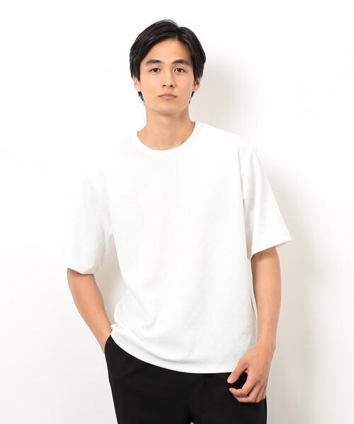 COMME CA ISM(コムサイズム)の「リンクス 市松Tシャツ(Tシャツ/カットソー・メンズ・ホワイト/ブラック・MEDIUM/LARGE/X-LARGE)」の2枚目の写真