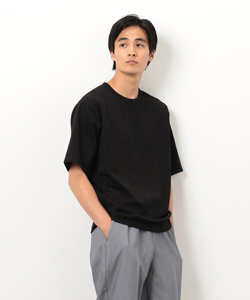 COMME CA ISM(コムサイズム)の「リンクス 市松Tシャツ(Tシャツ/カットソー・メンズ・ホワイト/ブラック・MEDIUM/LARGE/X-LARGE)」の1枚目の写真