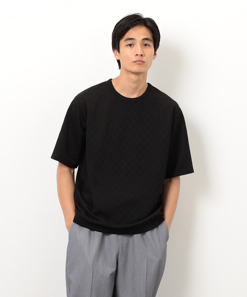 COMME CA ISM(コムサイズム)の「リンクス 市松Tシャツ(Tシャツ/カットソー・メンズ・ホワイト/ブラック・MEDIUM/LARGE/X-LARGE)」の6枚目の写真