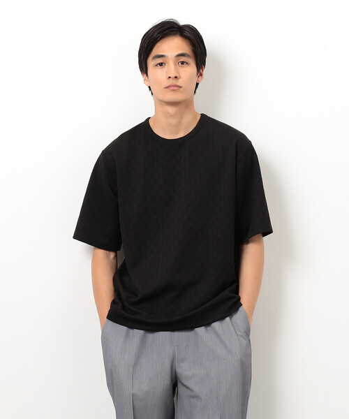 COMME CA ISM(コムサイズム)の「リンクス 市松Tシャツ(Tシャツ/カットソー・メンズ・ホワイト/ブラック・MEDIUM/LARGE/X-LARGE)」の7枚目の写真