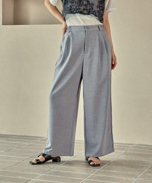 LEPSIM（レプシィム）の「ハニカムドビーストレートパンツ　523884（その他パンツ・レディース・ブラック/グレー/カーキブラウン・MEDIUM/LARGE）」の2枚目の写真