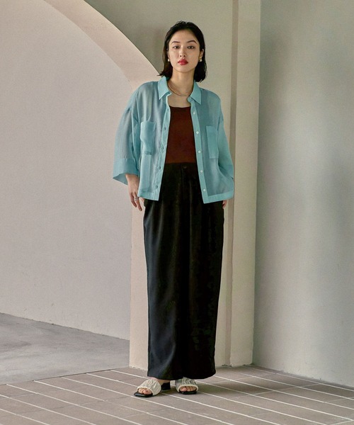 LEPSIM（レプシィム）の「ハニカムドビーストレートパンツ　523884（その他パンツ・レディース・ブラック/グレー/カーキブラウン・MEDIUM/LARGE）」の18枚目の写真