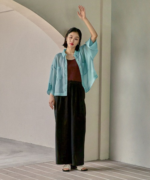 LEPSIM（レプシィム）の「ハニカムドビーストレートパンツ　523884（その他パンツ・レディース・ブラック/グレー/カーキブラウン・MEDIUM/LARGE）」の19枚目の写真