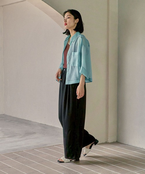 LEPSIM（レプシィム）の「ハニカムドビーストレートパンツ　523884（その他パンツ・レディース・ブラック/グレー/カーキブラウン・MEDIUM/LARGE）」の20枚目の写真