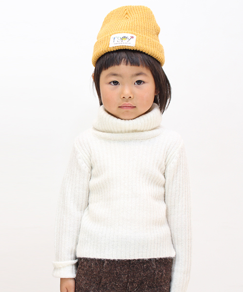 CIAOPANIC TYPY(チャオパニックティピー)の「アルパカミックスストレッチリブタートル(ニット/セーター・キッズ・オフホワイト/ネイビー・105/115/135/95/125)」の1枚目の写真