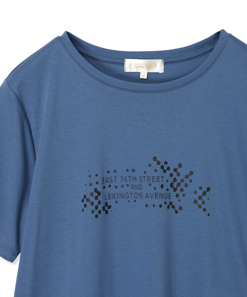A/C DESIGN BY ALPHA CUBIC(エーシーデザインバイアルファキュービック)の「【接触冷感・UVカット】ALCOLLAGEロゴプリントTシャツ(Tシャツ/カットソー・レディース・ブラック/オフホワイト/ブルー・M/L/LL/3L)」の21枚目の写真