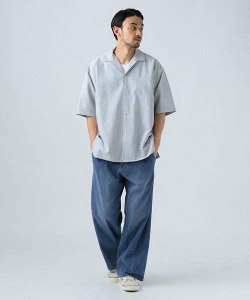 BAYFLOW（ベイフロー）の「[軽量ストレッチ]ソフトデニムワイドツイストパンツ（デニムパンツ・メンズ・サックスブルー/スカイブルー・LARGE/SMALL/MEDIUM）」の16枚目の写真