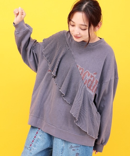 チチカカ(チチカカ)の「Orale! ピグメントフリルプルオーバー(Tシャツ/カットソー・レディース・ブルーグリーン/パープル/レッド/グレー・FREE)」の3枚目の写真