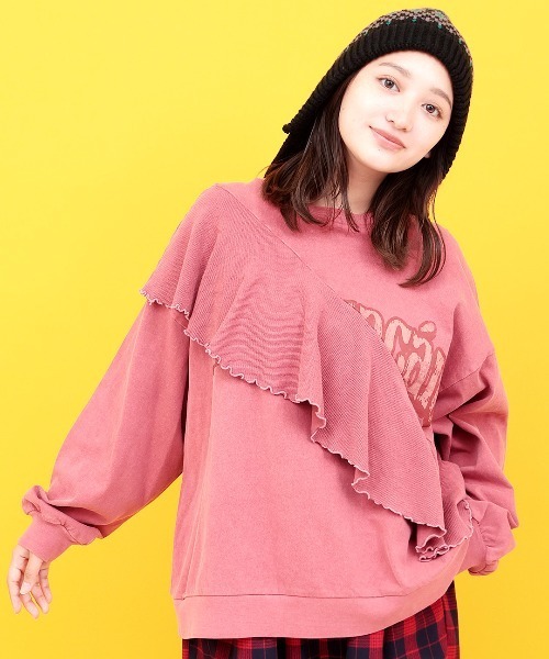 チチカカ(チチカカ)の「Orale! ピグメントフリルプルオーバー(Tシャツ/カットソー・レディース・ブルーグリーン/パープル/レッド/グレー・FREE)」の4枚目の写真