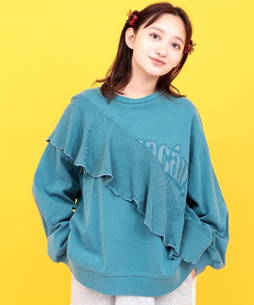 チチカカ(チチカカ)の「Orale! ピグメントフリルプルオーバー(Tシャツ/カットソー・レディース・ブルーグリーン/パープル/レッド/グレー・FREE)」の2枚目の写真