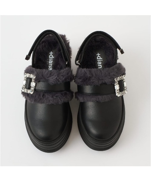 diana ビジュー付き ブラックサボサンダル diana ビジュー付き ブラックサボサンダル 靴・バッグのダイアナ通販