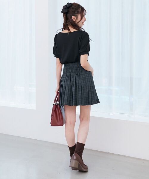 MAJESTIC LEGON（マジェスティックレゴン）の「ギャザードッキングカットトップス（Tシャツ/カットソー・レディース・ブラウン/グレー/アイボリー/ブラック・MEDIUM）」の8枚目の写真