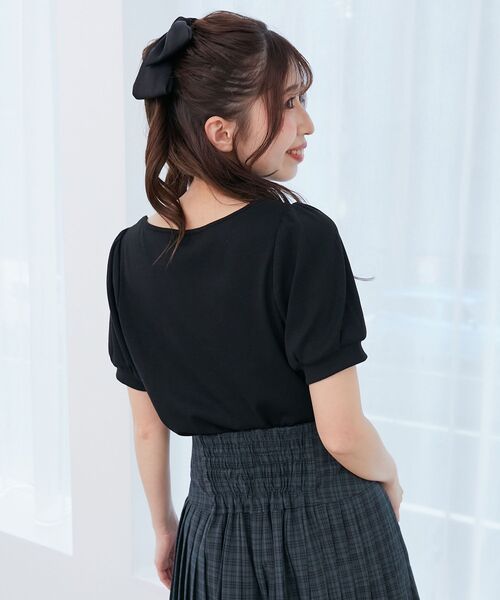 MAJESTIC LEGON（マジェスティックレゴン）の「ギャザードッキングカットトップス（Tシャツ/カットソー・レディース・ブラウン/グレー/アイボリー/ブラック・MEDIUM）」の11枚目の写真