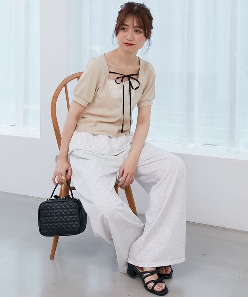 MAJESTIC LEGON（マジェスティックレゴン）の「ギャザードッキングカットトップス（Tシャツ/カットソー・レディース・ブラウン/グレー/アイボリー/ブラック・MEDIUM）」の21枚目の写真