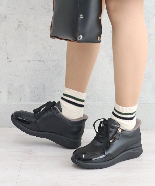 スマートスライド】サイドジップスニーカー/21538（スニーカー）｜MODE