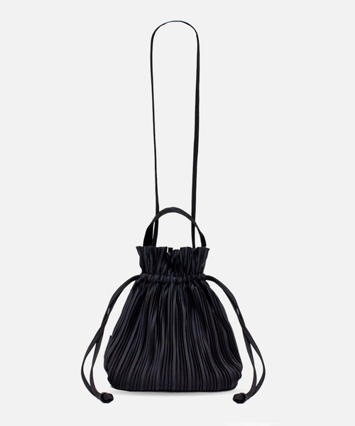 BLUEORB(ブルーオーブ)の「Two way Ribbon Tote Bag リボントートバッグ プリーツバッグ(ハンドバッグ・レディース・ライトグレー/ブラック/ダークブルー・ONESIZE)」の12枚目の写真