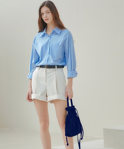 BLUEORB(ブルーオーブ)の「Two way Ribbon Tote Bag リボントートバッグ プリーツバッグ(ハンドバッグ・レディース・ライトグレー/ブラック/ダークブルー・ONESIZE)」の11枚目の写真