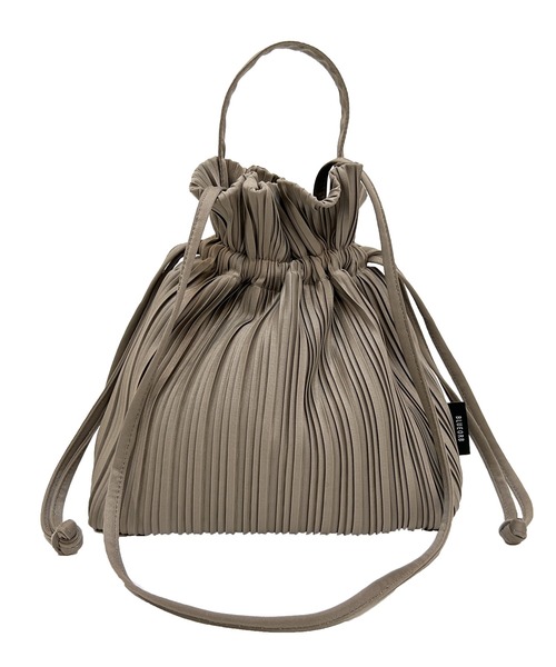 BLUEORB(ブルーオーブ)の「Two way Ribbon Tote Bag リボントートバッグ プリーツバッグ(ハンドバッグ・レディース・ライトグレー/ブラック/ダークブルー・ONESIZE)」の19枚目の写真