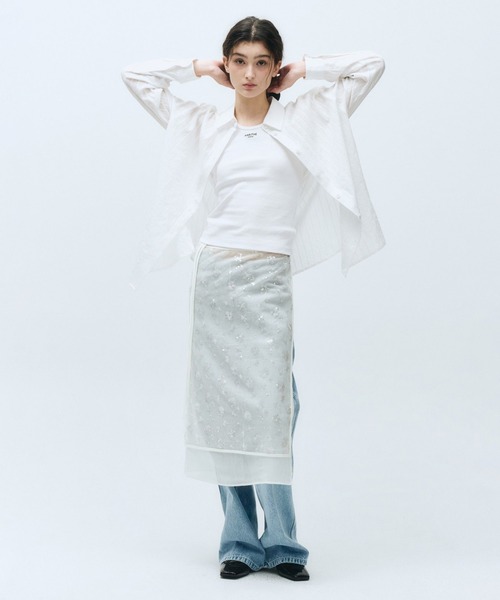 MARITHE + FRANCOIS GIRBAUD(マリテフランソワジルボー)の「W LAYERED SKIRT(スカート・レディース・アイボリー/ブラック・フリー)」の11枚目の写真