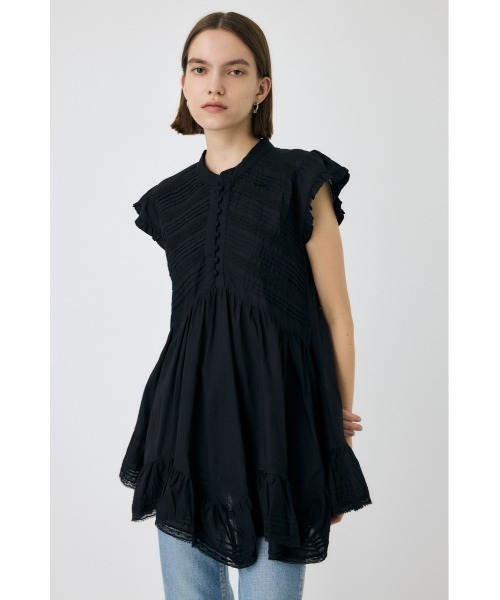 MOUSSY(マウジー)の「LACY FRILL チュニック(チュニック・レディース・ブラック/ホワイト・1/2)」の3枚目の写真
