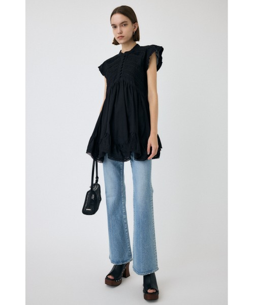 MOUSSY(マウジー)の「LACY FRILL チュニック(チュニック・レディース・ブラック/ホワイト・1/2)」の4枚目の写真